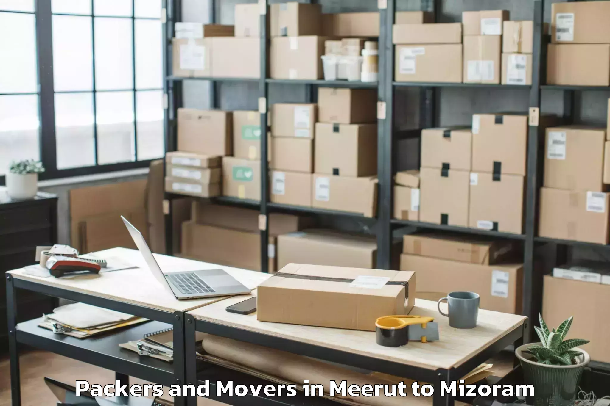 Professional Meerut to North Vanlaiphai Packers And Movers